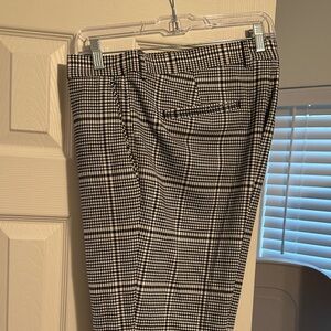 Zara Man Black and White Houndstooth Trousers